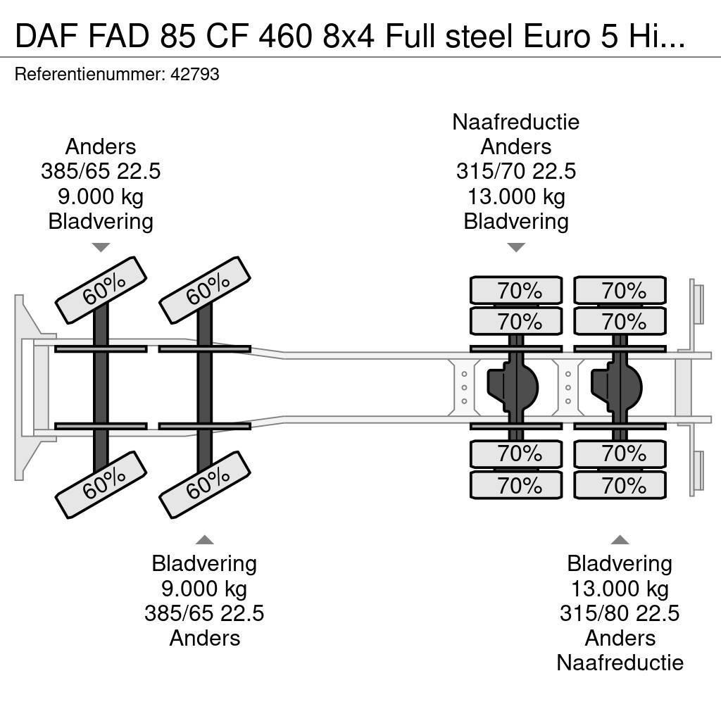 DAF FAD 85 CF 460 8x4 Full steel Euro 5 Hiab 20 Tonmet Camiones polibrazo
