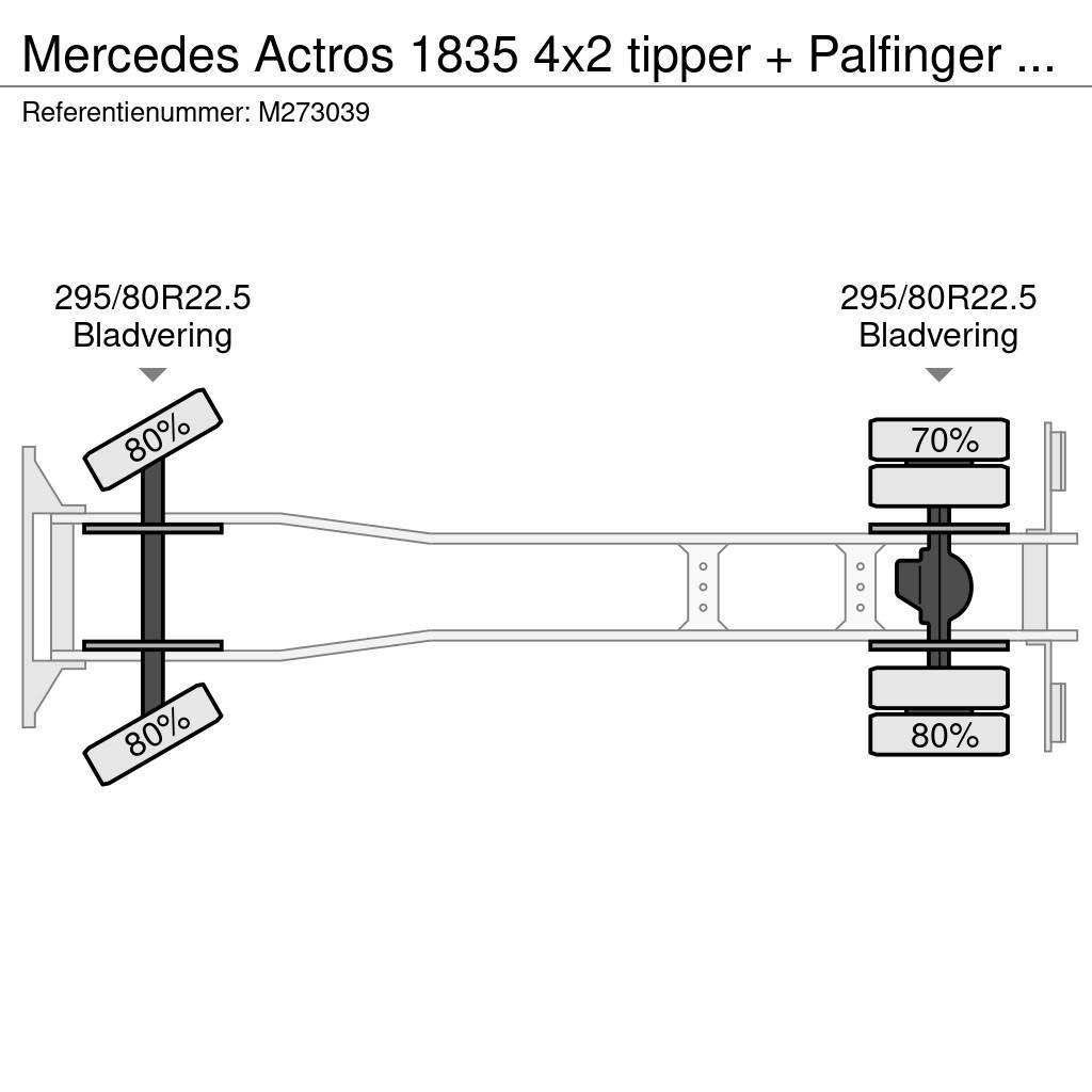 Mercedes-Benz Actros 1835 4x2 tipper + Palfinger PK12000 Camiones bañeras basculantes o volquetes