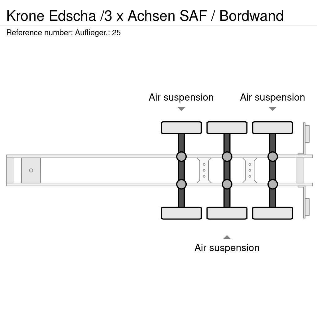 Krone Edscha /3 x Achsen SAF / Bordwand Semirremolques con caja de lona