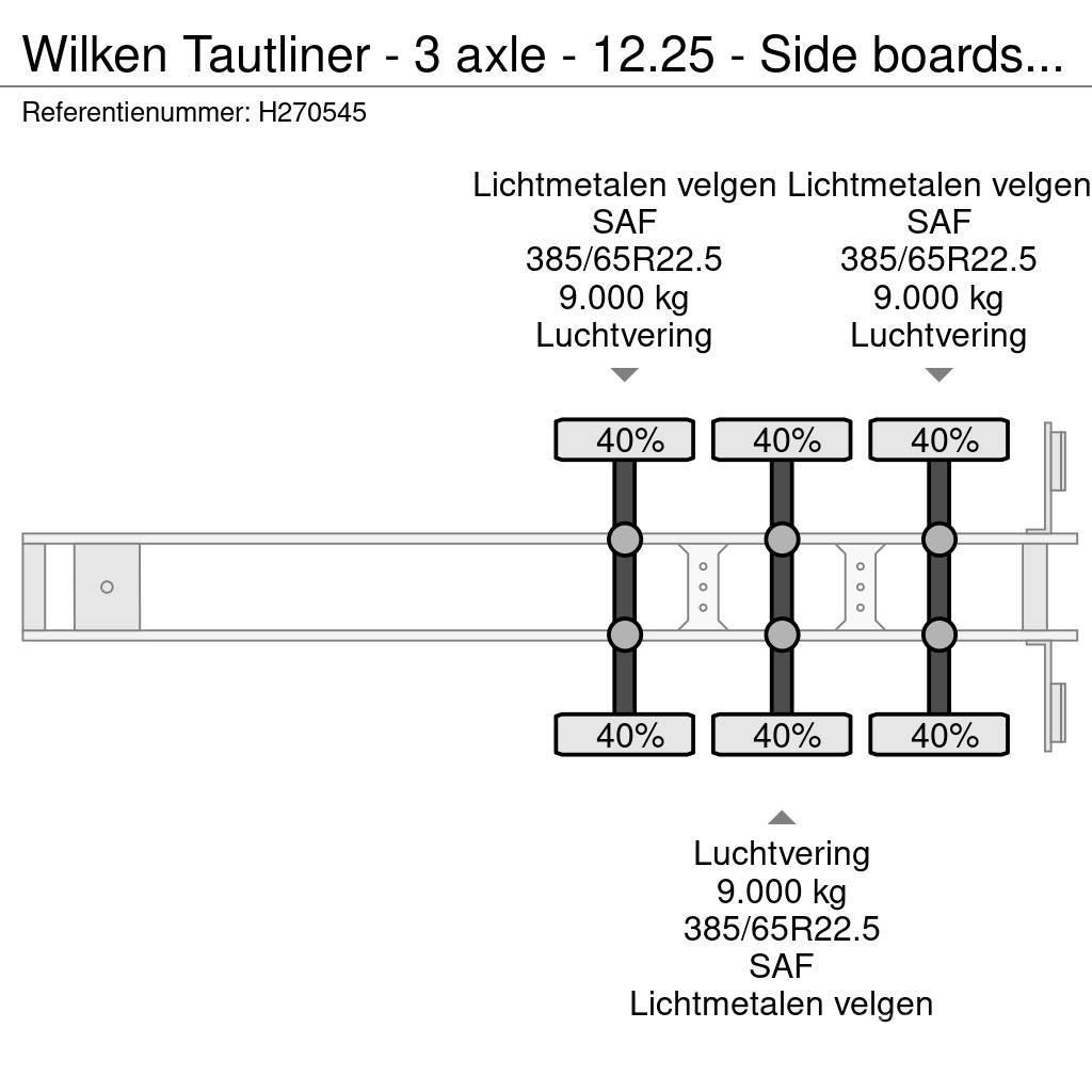  Wilken Tautliner - 3 axle - 12.25 - Side boards - Semirremolques con caja de lona