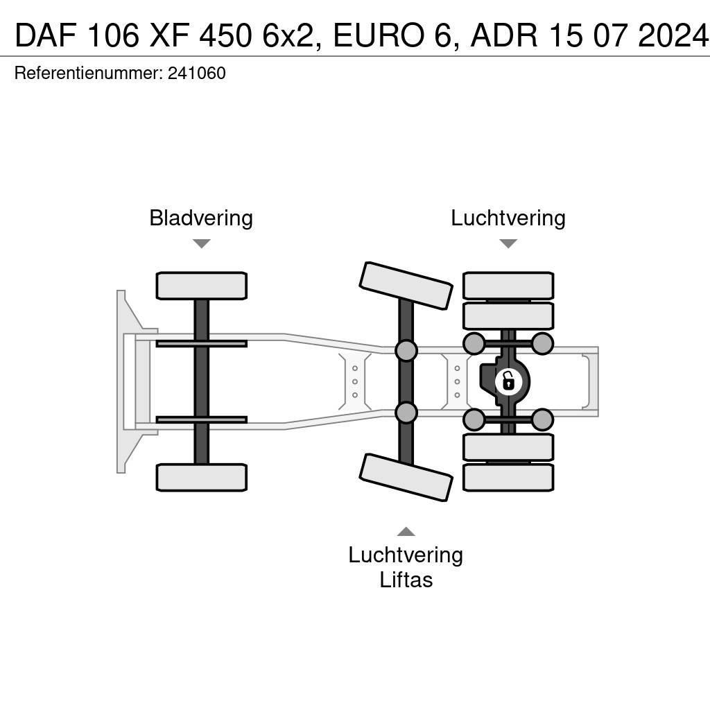 DAF 106 XF 450 6x2, EURO 6, ADR 15 07 2024 Cabezas tractoras