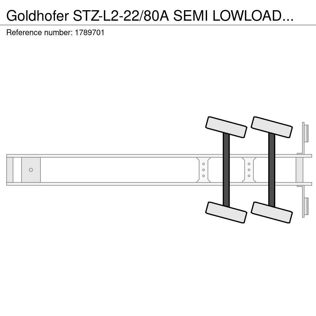 Goldhofer STZ-L2-22/80A SEMI LOWLOADER/DIEPLADER/TIEFLADER Semirremolques de góndola rebajada