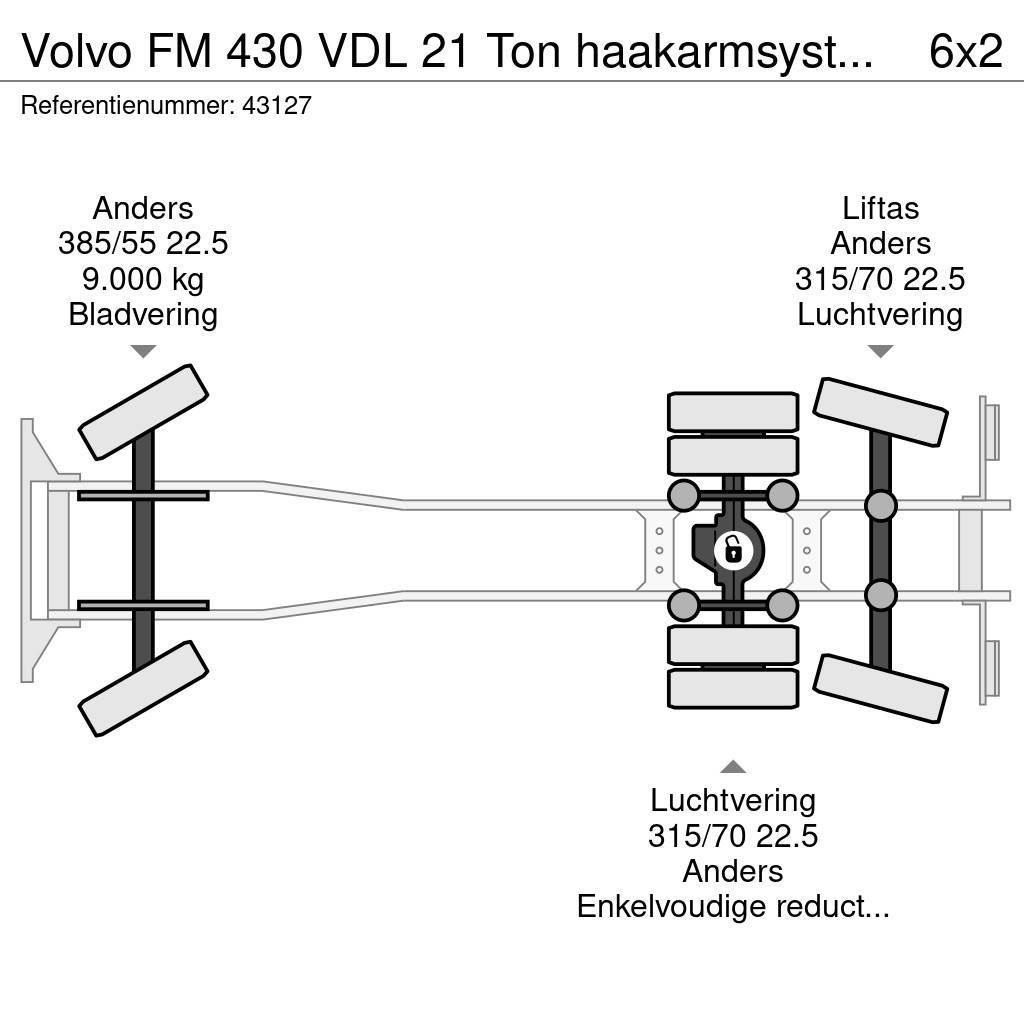 Volvo FM 430 VDL 21 Ton haakarmsysteem Camiones polibrazo