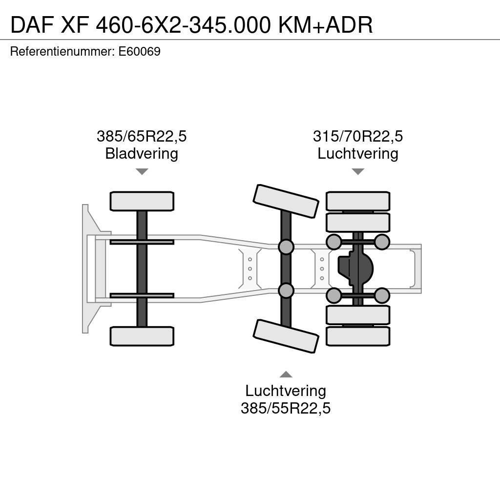 DAF XF 460-6X2-345.000 KM+ADR Cabezas tractoras