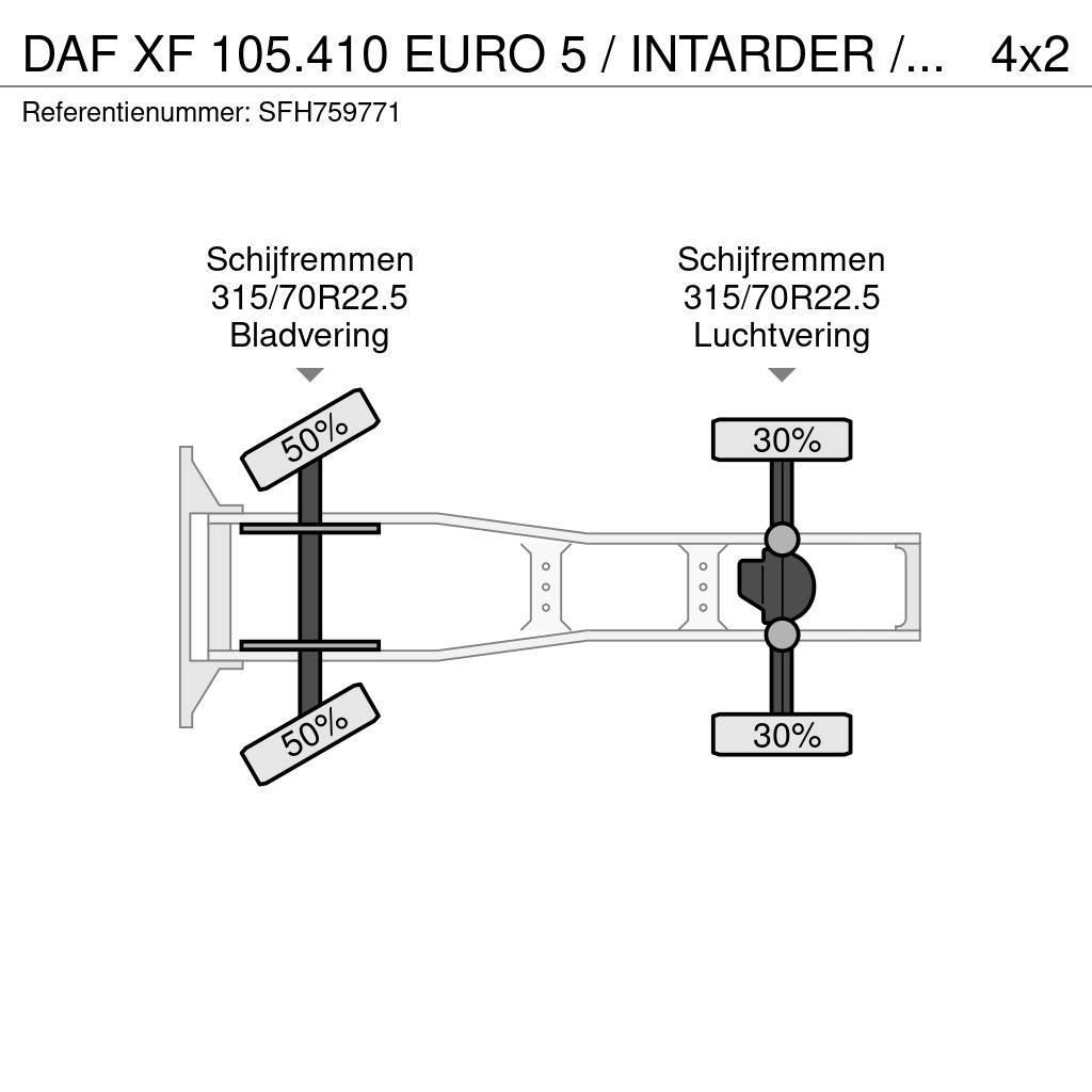 DAF XF 105.410 EURO 5 / INTARDER / COMPRESSOR / PTO / Cabezas tractoras