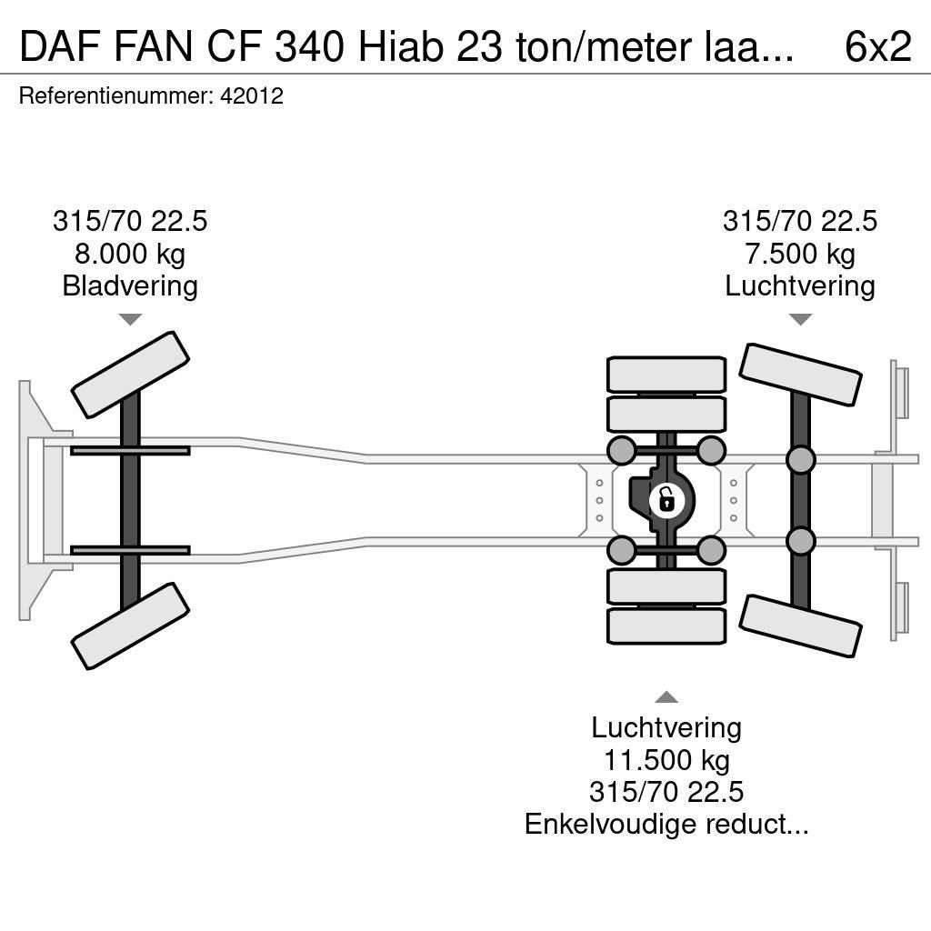 DAF FAN CF 340 Hiab 23 ton/meter laadkraan Camiones de basura
