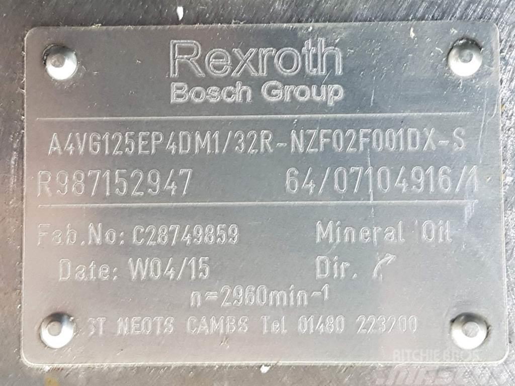 Rexroth A4VG125EP4DM1/32R-R987152947-Drive pump/Fahrpumpe Hidráulicos