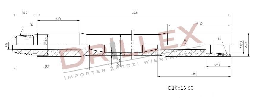 Vermeer D7x11, D9x13, D10x15 S3  Drill pipes, Żerdzie Equipo de perforación horizontal