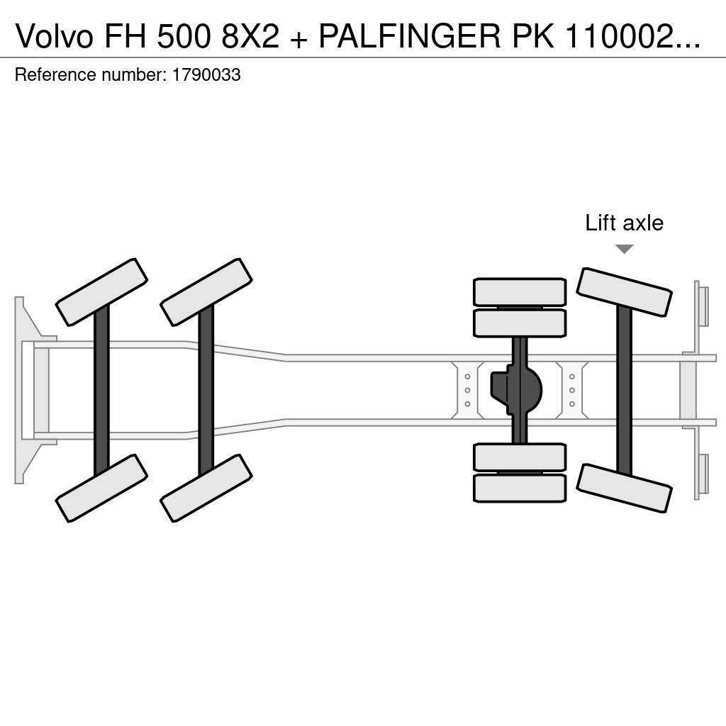 Volvo FH 500 8X2 + PALFINGER PK 110002-SH G + JIB PJ 125 Camiones grúa