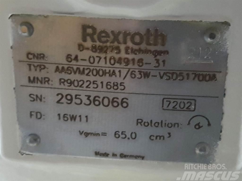 Rexroth AA6VM200HA1/63W-R902251685-Drive motor/Fahrmotor Hidráulicos