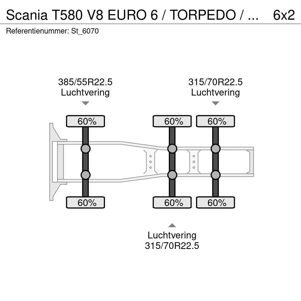 Scania T580 V8 EURO 6 / TORPEDO / HAUBER / SHOW TRUCK Cabezas tractoras