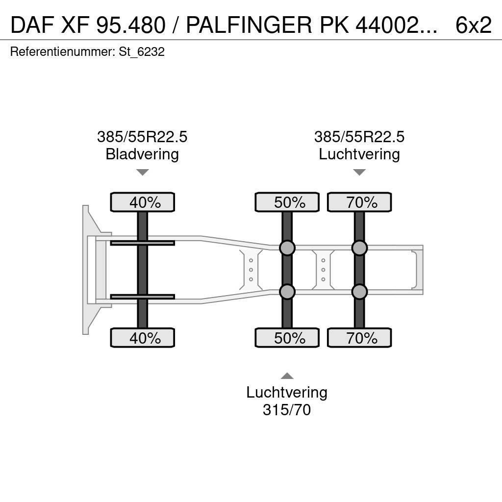 DAF XF 95.480 / PALFINGER PK 44002 / JIB / WINCH Cabezas tractoras