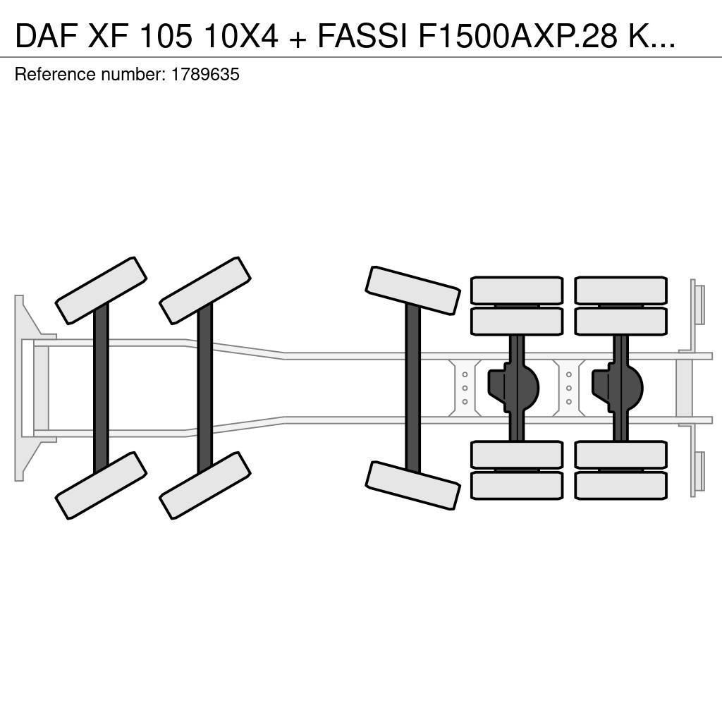 DAF XF 105 10X4 + FASSI F1500AXP.28 KRAAN/KRAN/CRANE/G Crane trucks