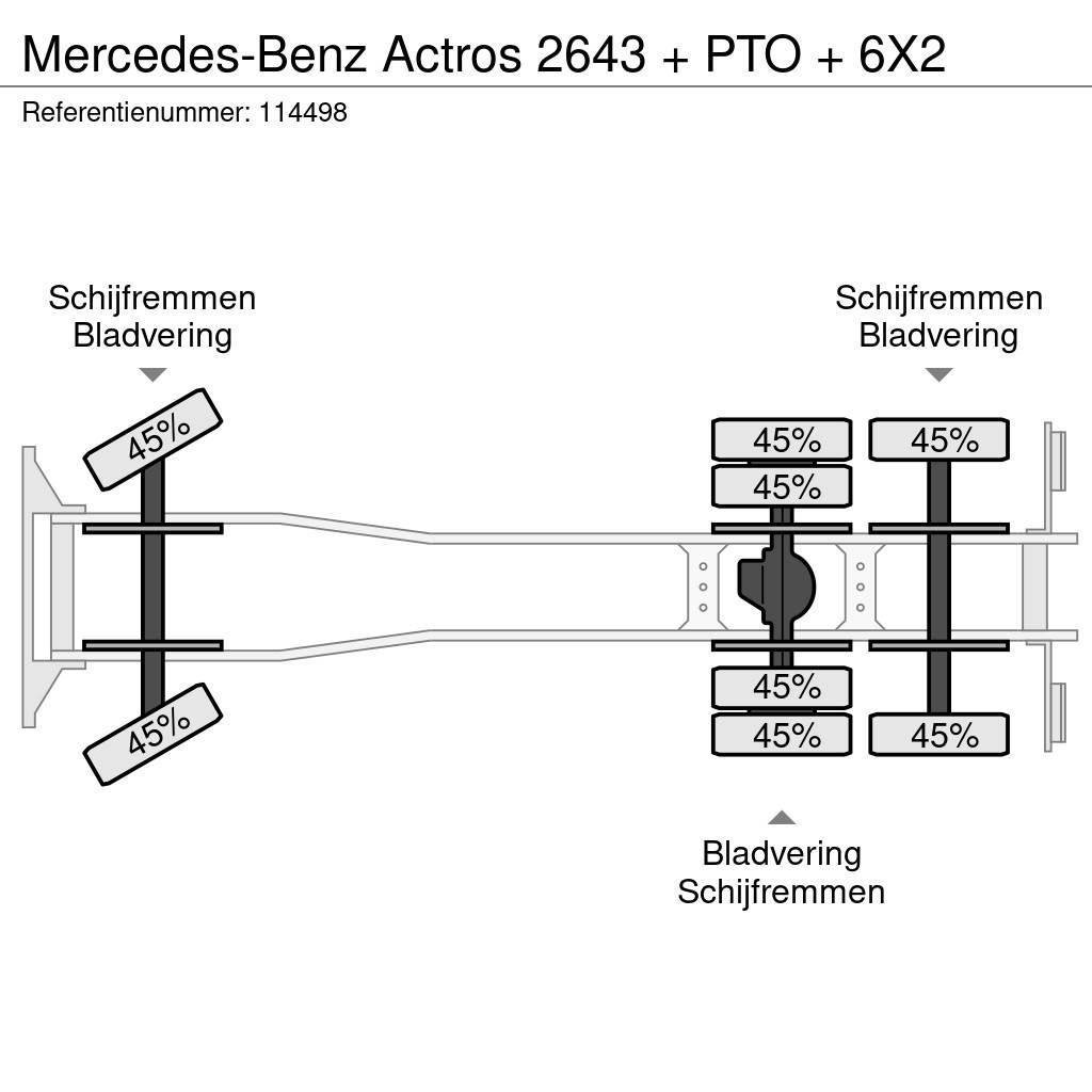 Mercedes-Benz Actros 2643 + PTO + 6X2 Camiones plataforma