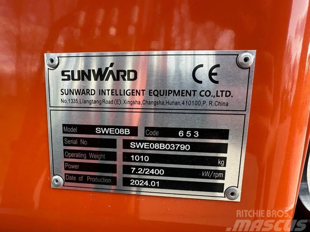 Sunward SWE08 minigraver 1ton NIEUW incl. 3 bakken Mini excavadoras < 7t