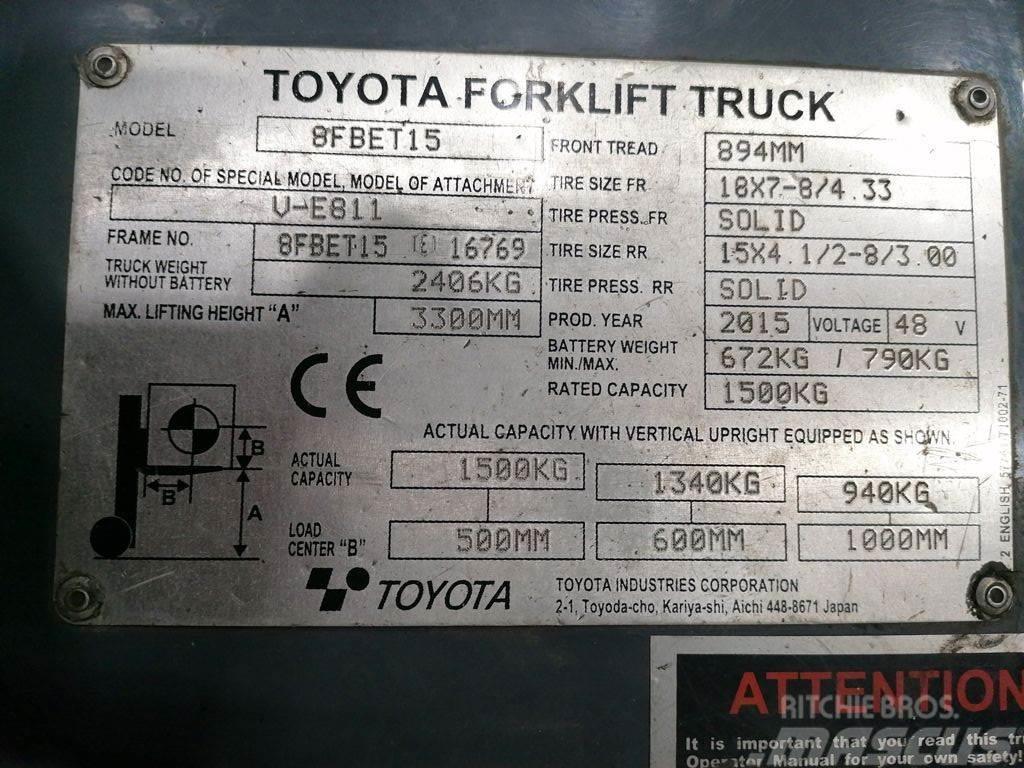 Toyota 8FBET15 Carretillas de horquilla eléctrica