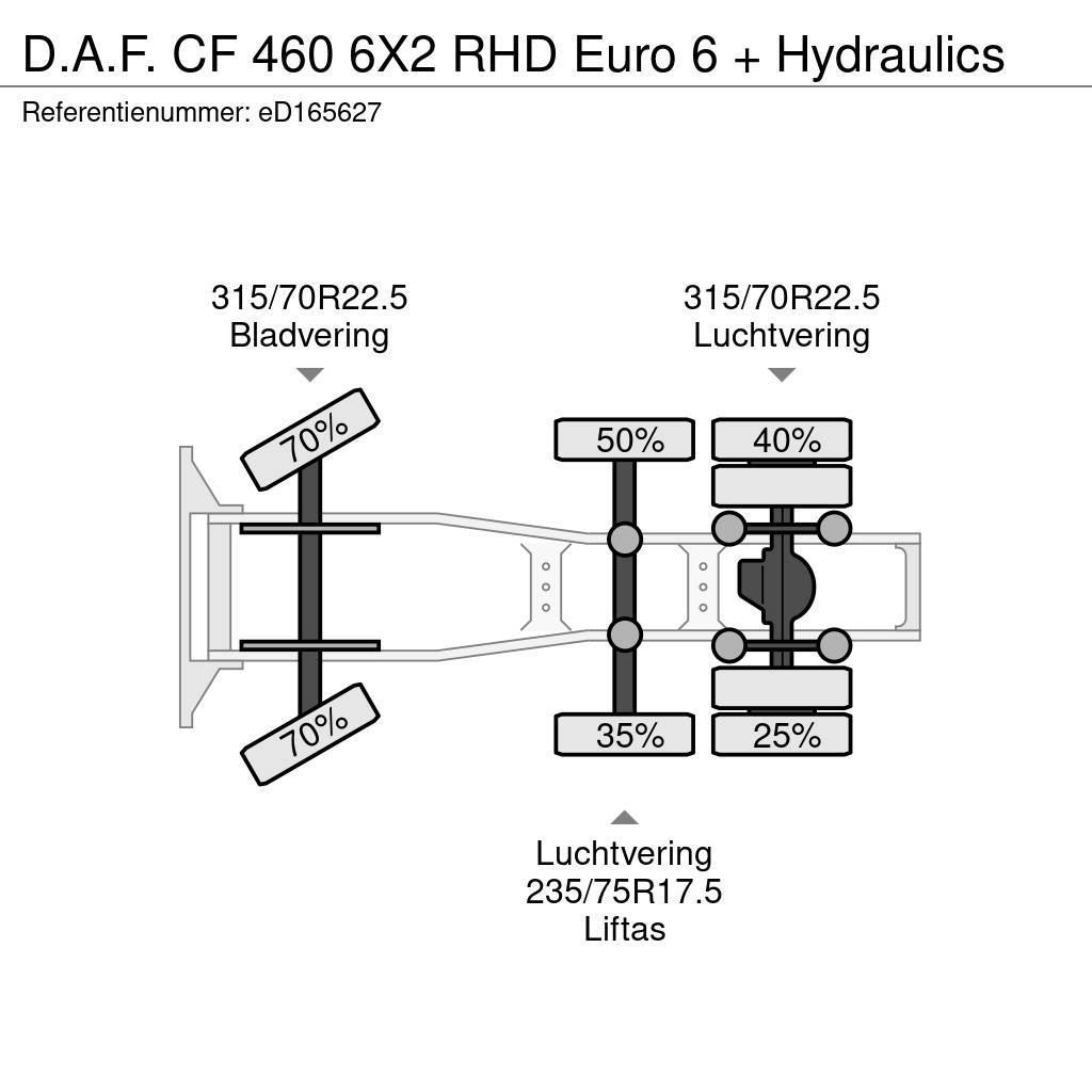 DAF CF 460 6X2 RHD Euro 6 + Hydraulics Cabezas tractoras