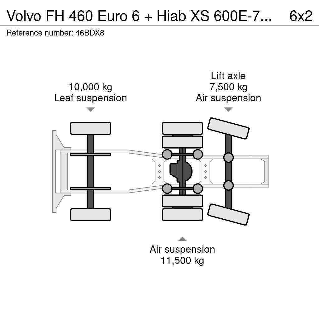 Volvo FH 460 Euro 6 + Hiab XS 600E-7 Hipro + Jib 135X-4 Cabezas tractoras