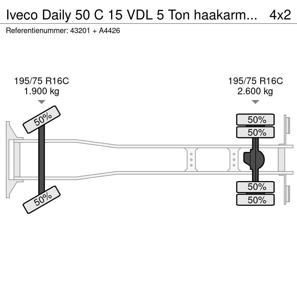 Iveco Daily 50 C 15 VDL 5 Ton haakarmsysteem + laadbak Camiones polibrazo