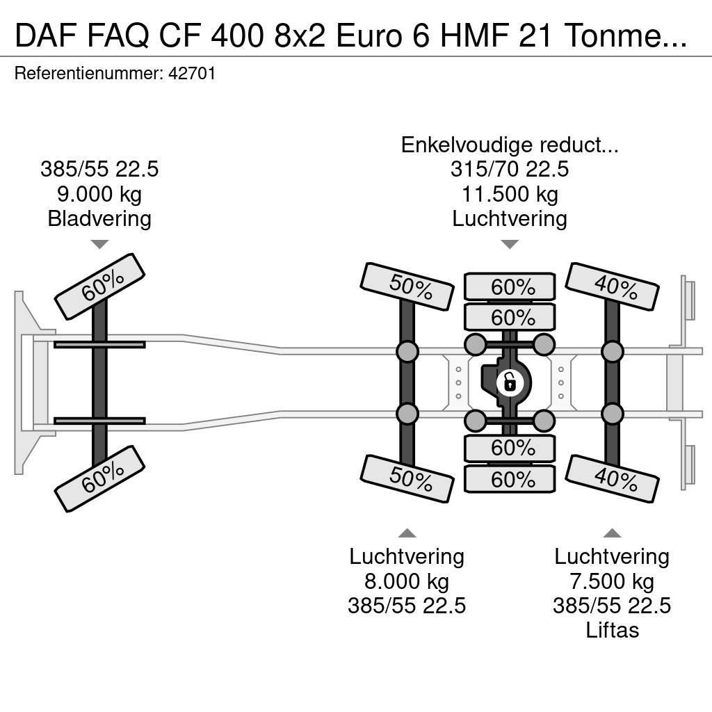 DAF FAQ CF 400 8x2 Euro 6 HMF 21 Tonmeter laadkraan Camiones polibrazo