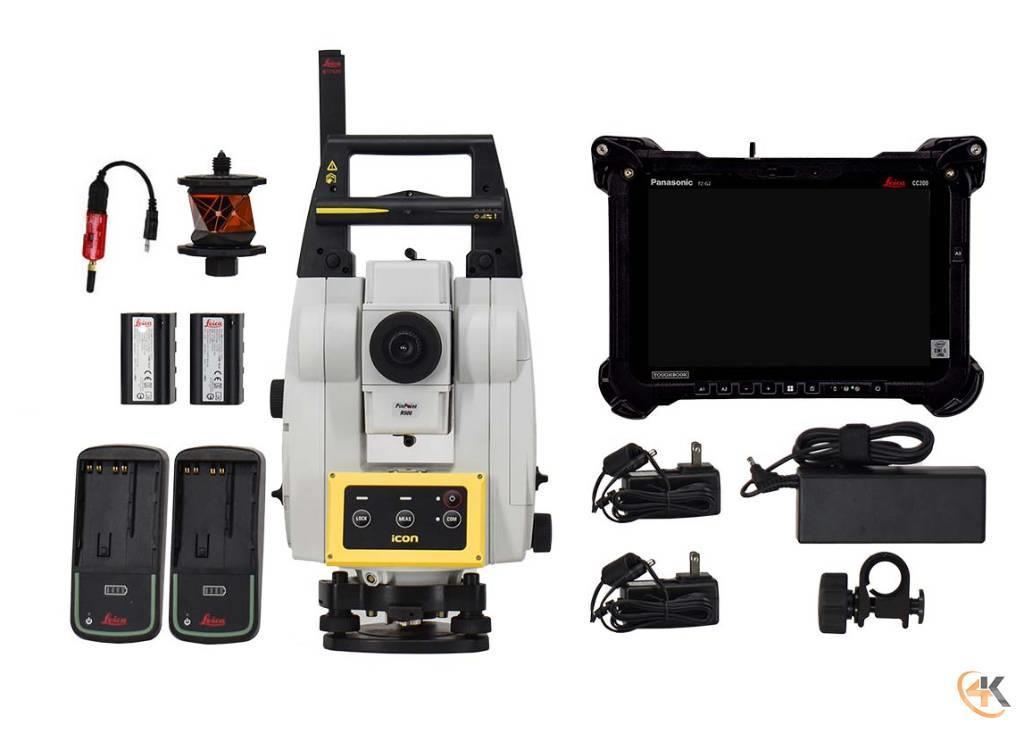 Leica Used iCR70 5" Robotic Total Station w CC200 & iCON Otros componentes