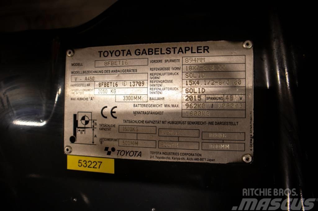 Toyota 8 FB ET 16, smidig 1,6 tons motviktstruck Carretillas de horquilla eléctrica