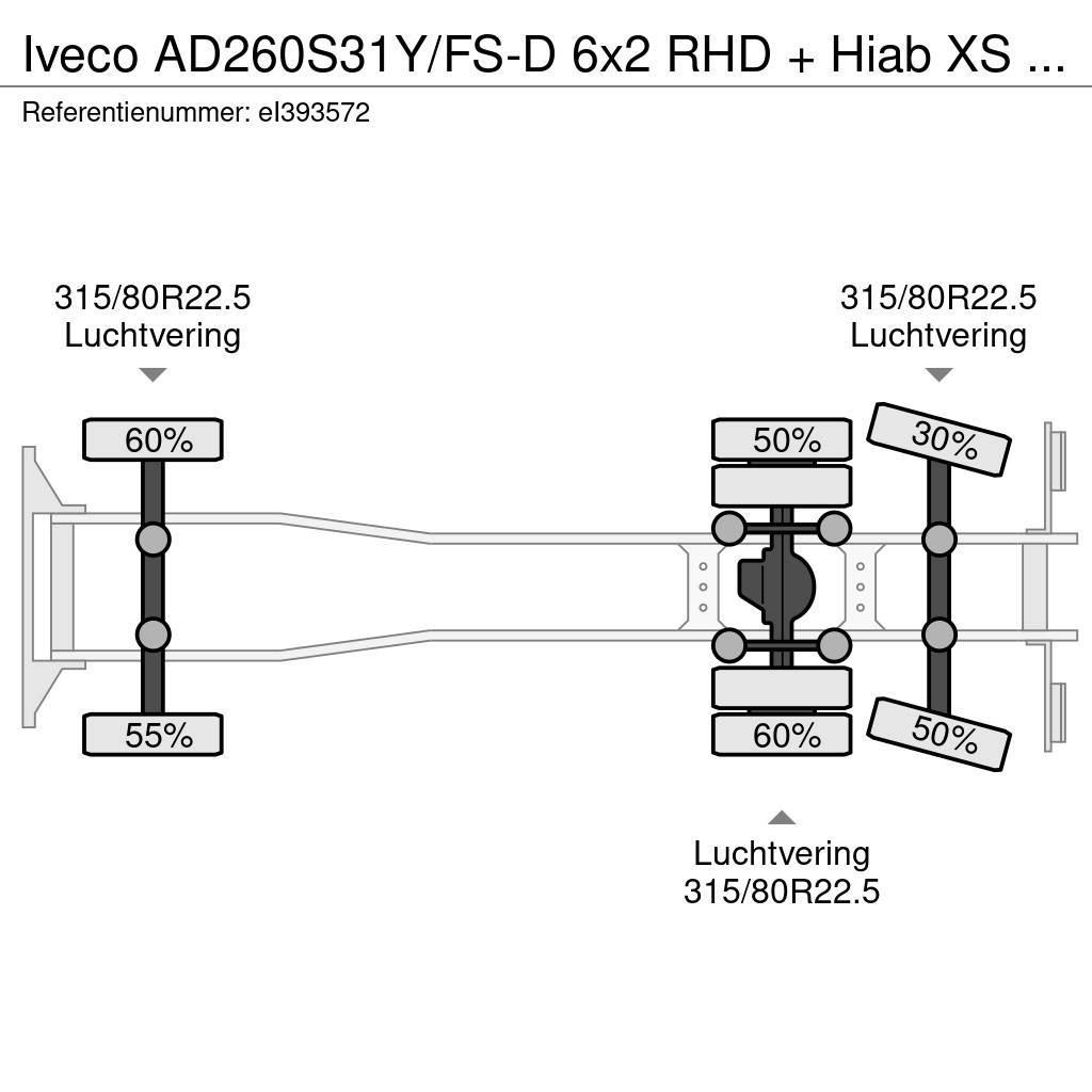 Iveco AD260S31Y/FS-D 6x2 RHD + Hiab XS 144 B-2 HIDUO Camiones plataforma