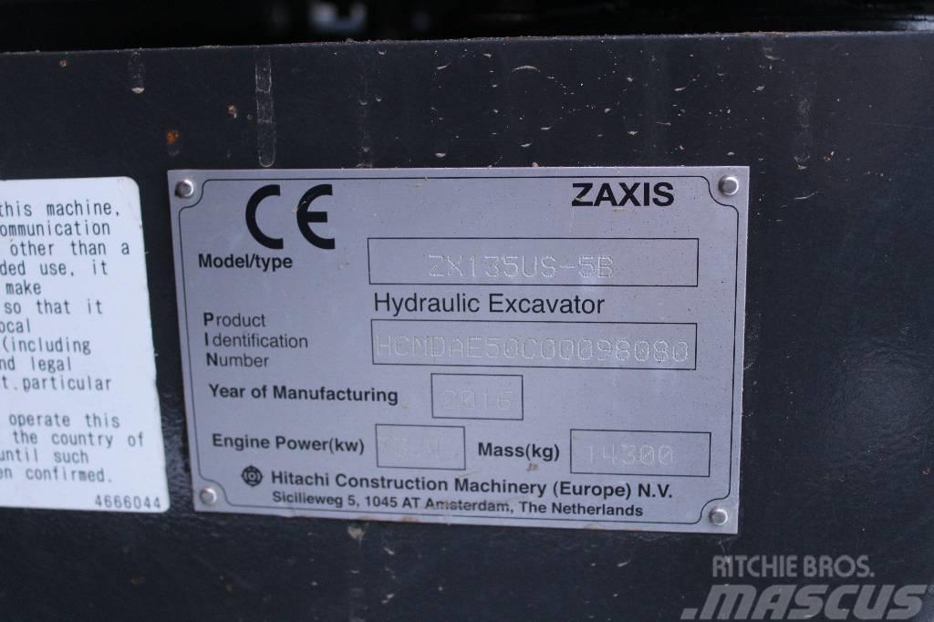 Hitachi ZX 135 US-6 / Engcon, Rasvari, Luiskakauha Excavadoras de cadenas