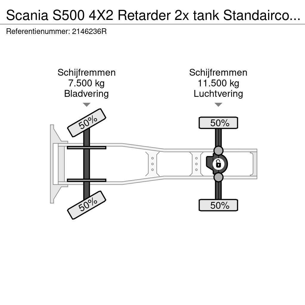 Scania S500 4X2 Retarder 2x tank Standairco LED German tr Cabezas tractoras