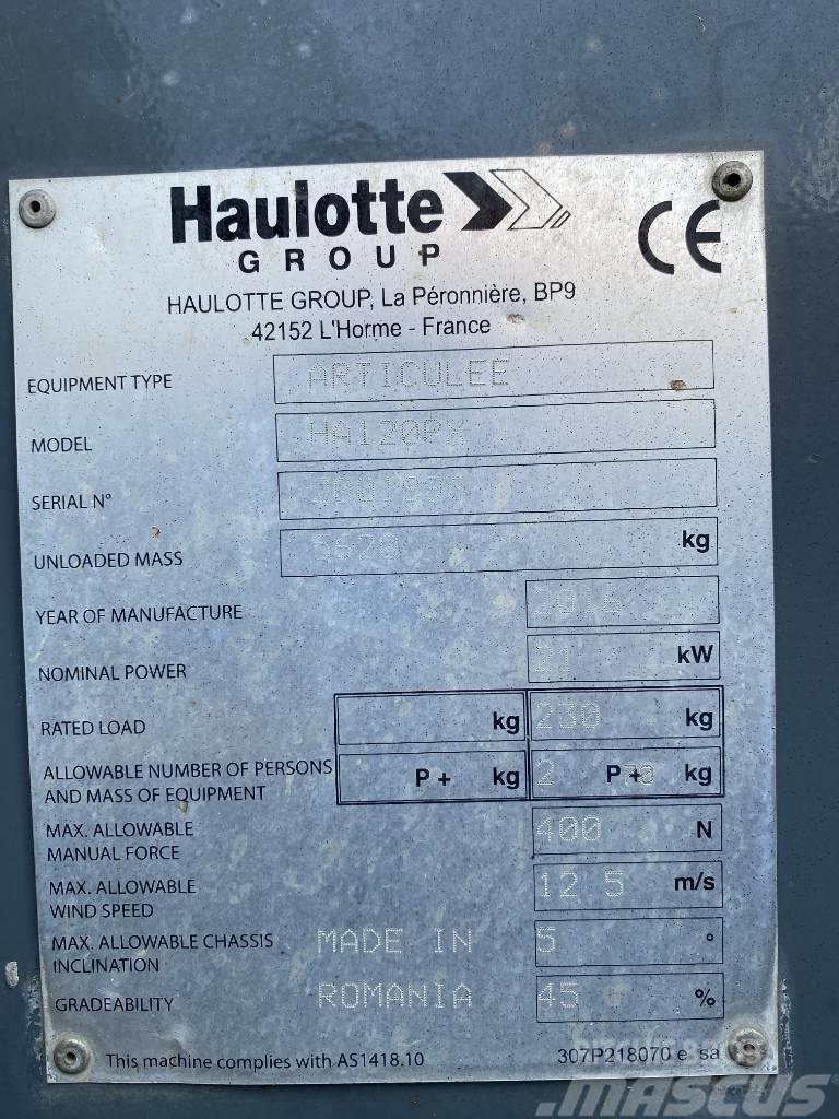 Haulotte HA 120 P Plataforma de trabajo articulada
