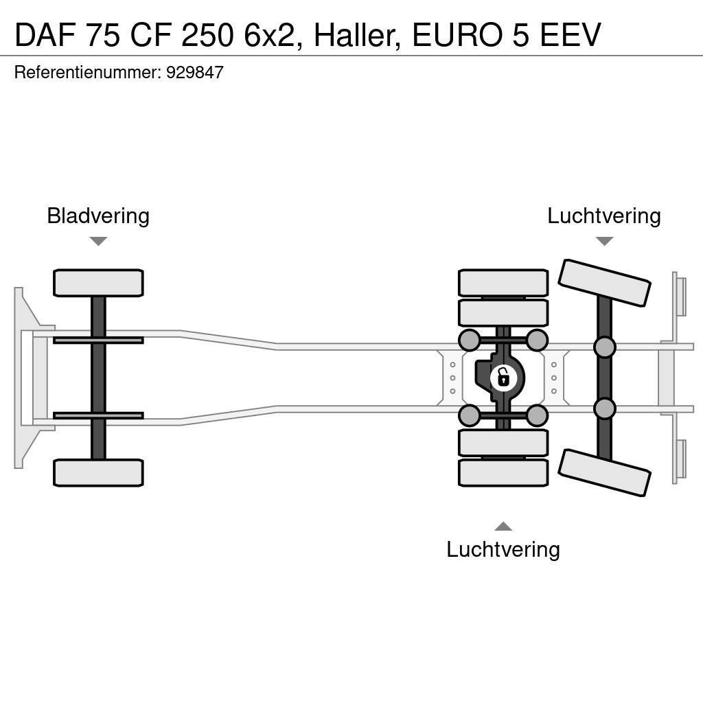 DAF 75 CF 250 6x2, Haller, EURO 5 EEV Camiones de basura