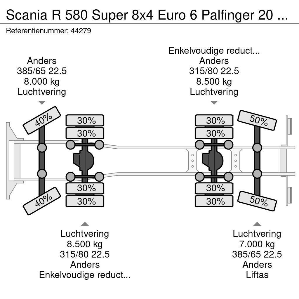 Scania R 580 Super 8x4 Euro 6 Palfinger 20 Ton haakarmsys Camiones polibrazo