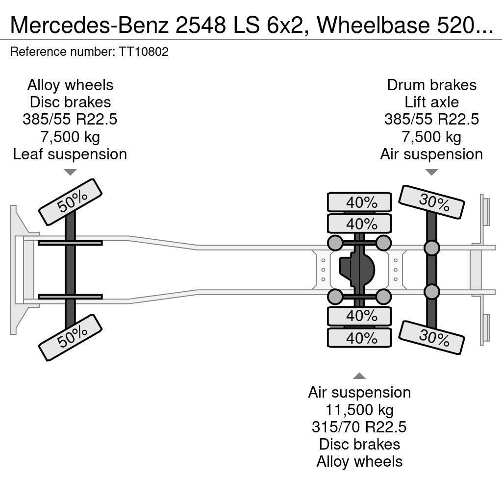 Mercedes-Benz 2548 LS 6x2, Wheelbase 520 cm Stand Airco/Klima Camiones chasis