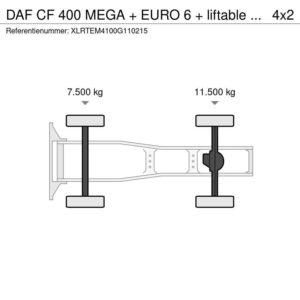 DAF CF 400 MEGA + EURO 6 + liftable 5th wheel Cabezas tractoras