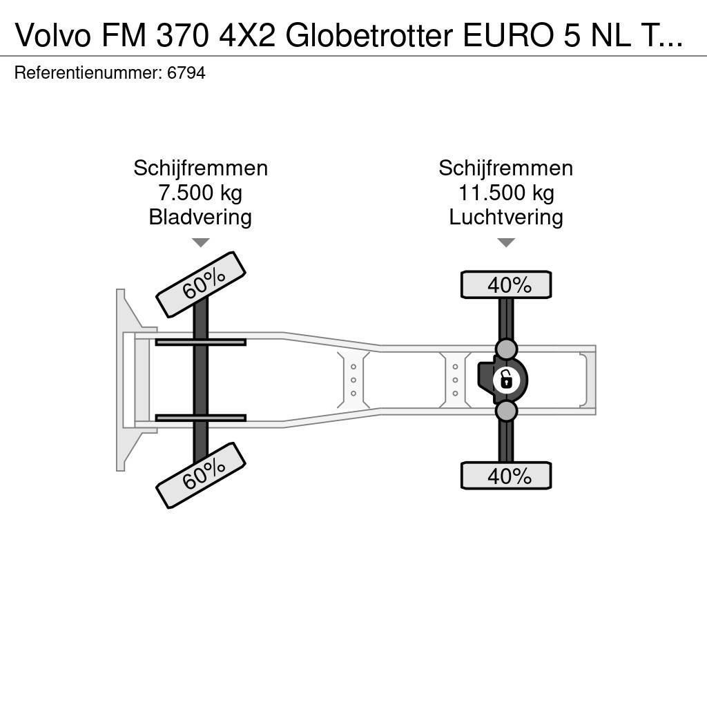 Volvo FM 370 4X2 Globetrotter EURO 5 NL Truck APK 09/202 Cabezas tractoras