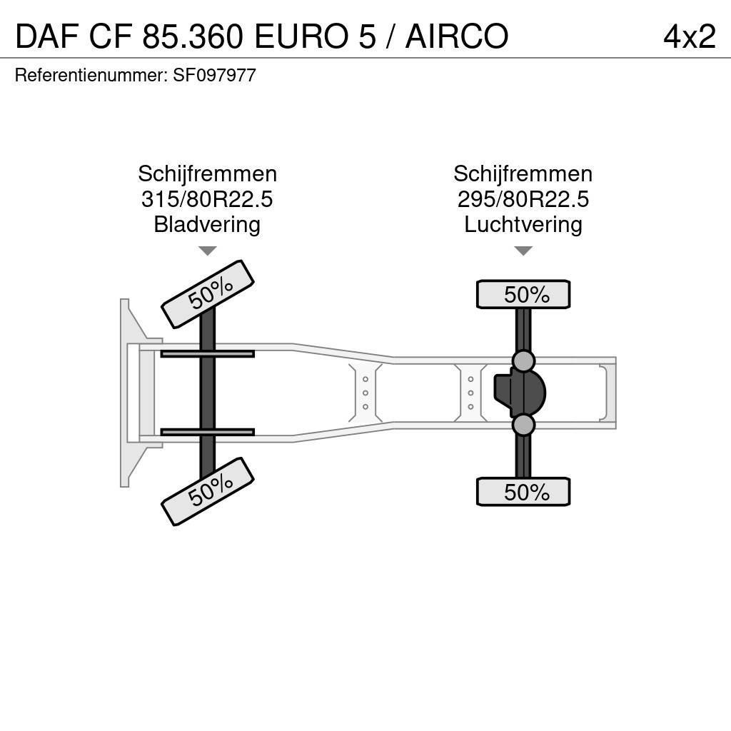 DAF CF 85.360 EURO 5 / AIRCO Cabezas tractoras