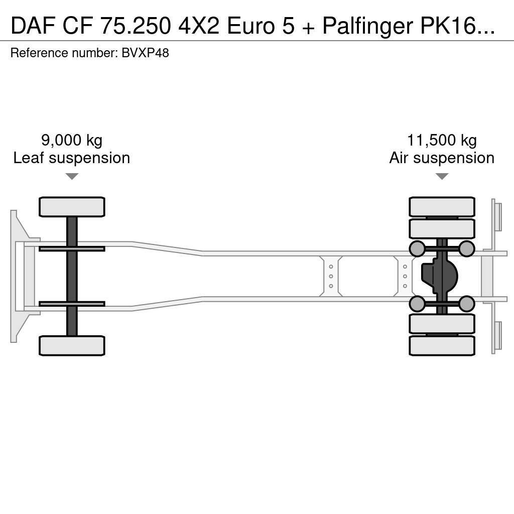 DAF CF 75.250 4X2 Euro 5 + Palfinger PK16502 D (Glas / Grúas todo terreno