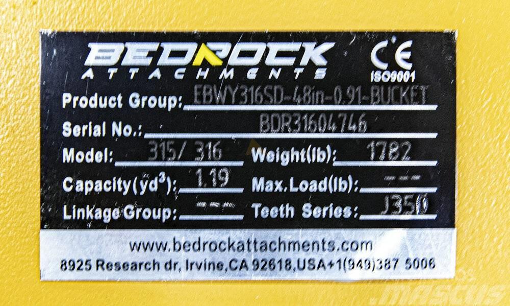 CAT 48" Severe Rock Bucket 315D/F,316E/F,318D2/E/F Otros componentes