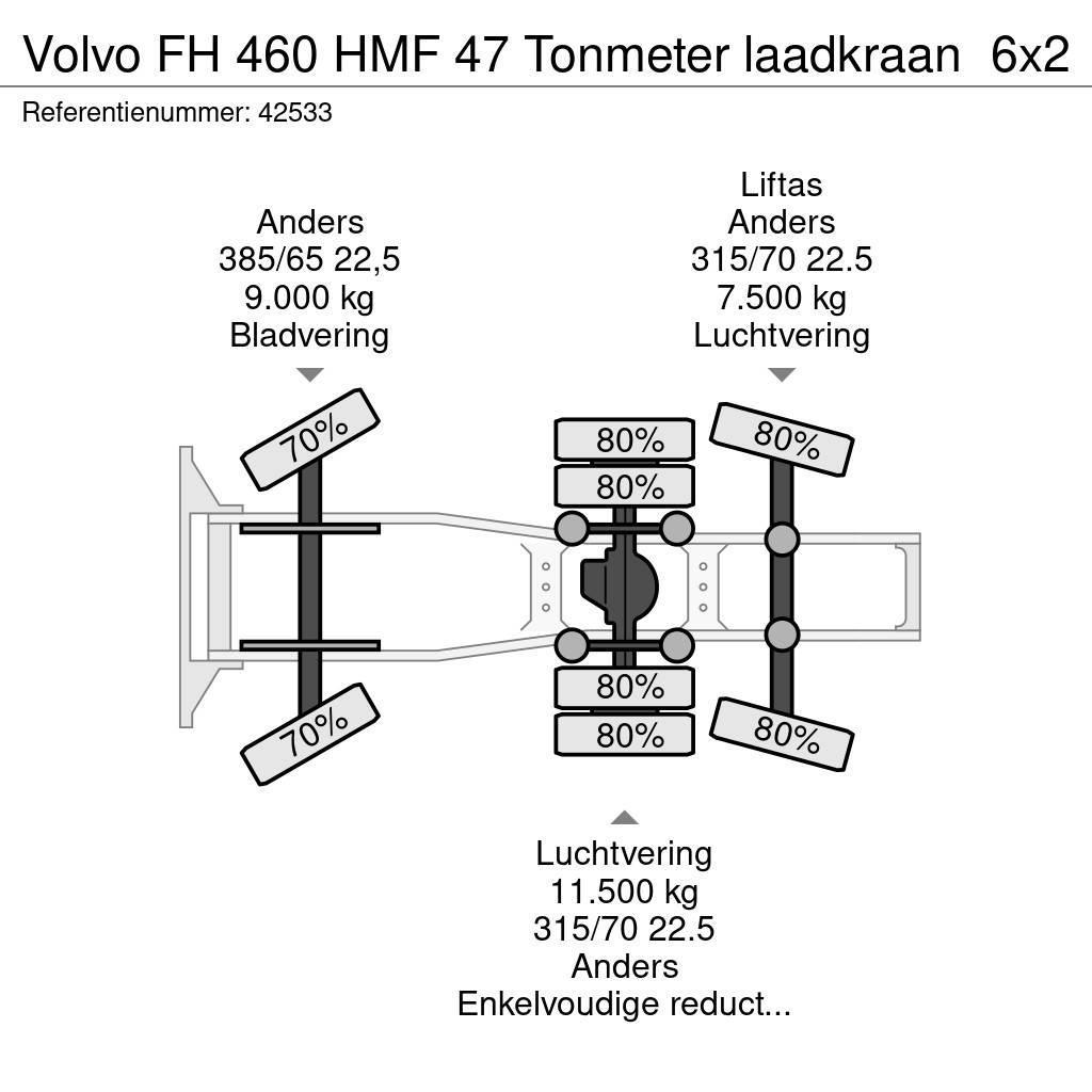 Volvo FH 460 HMF 47 Tonmeter laadkraan Cabezas tractoras