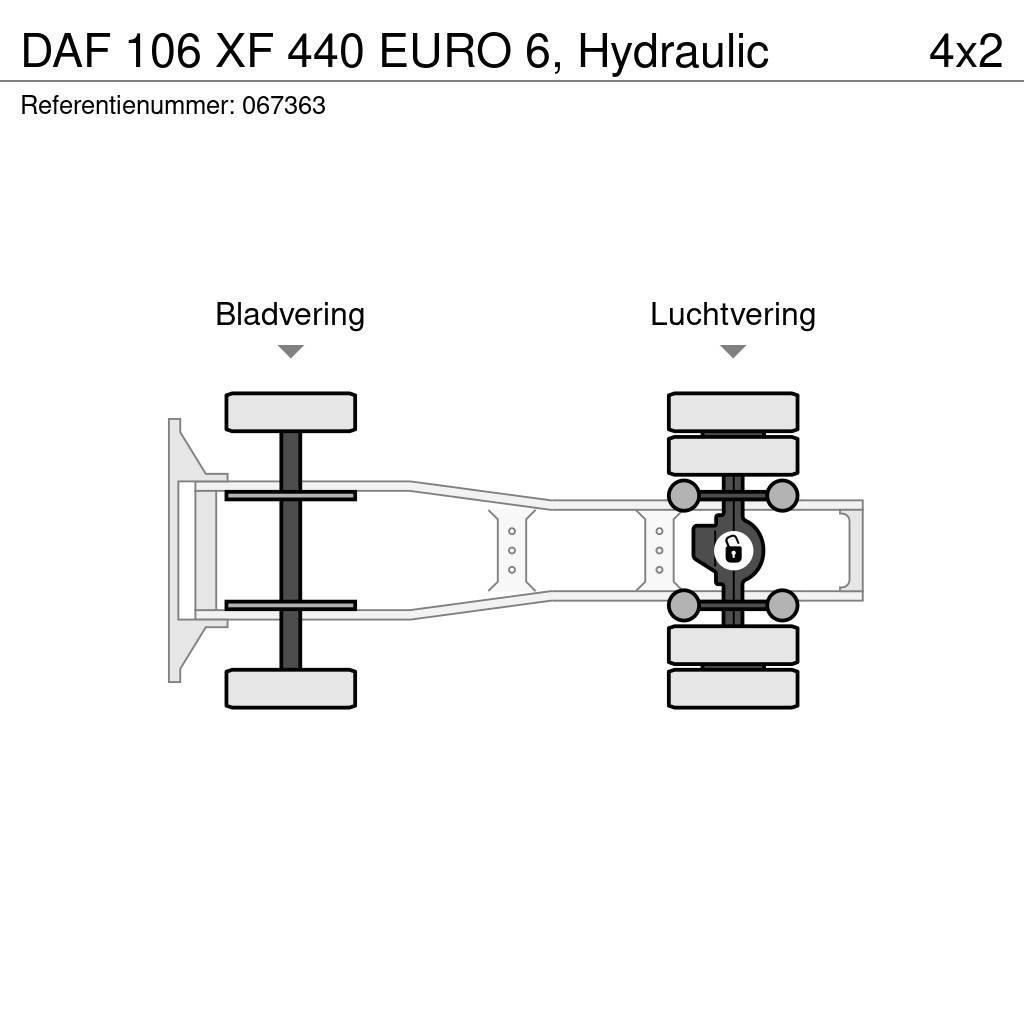 DAF 106 XF 440 EURO 6, Hydraulic Cabezas tractoras