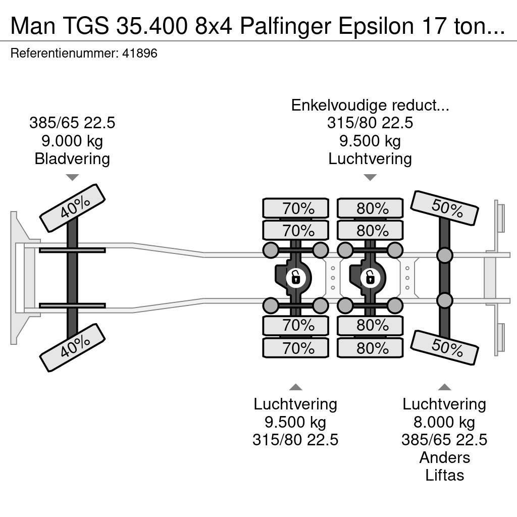 MAN TGS 35.400 8x4 Palfinger Epsilon 17 ton/meter Z-kr Camiones bañeras basculantes o volquetes