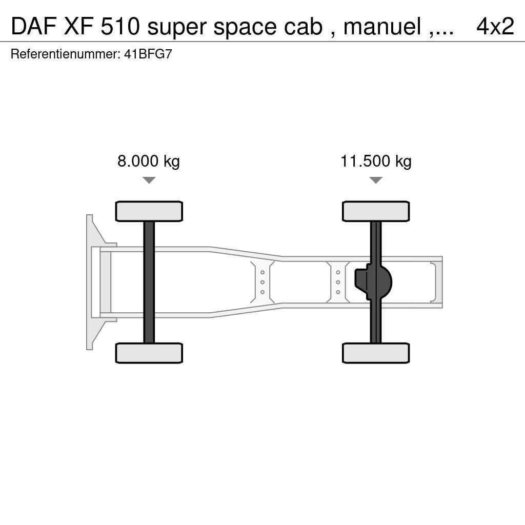 DAF XF 510 super space cab , manuel , euro 6, top cond Cabezas tractoras