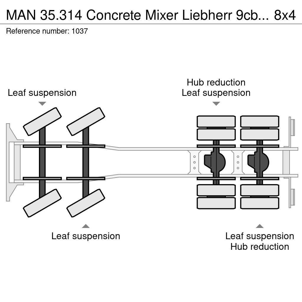 MAN 35.314 Concrete Mixer Liebherr 9cbm 8x4 Full Steel Camiones hormigonera