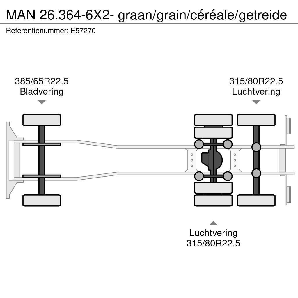 MAN 26.364-6X2- graan/grain/céréale/getreide Camiones cisterna