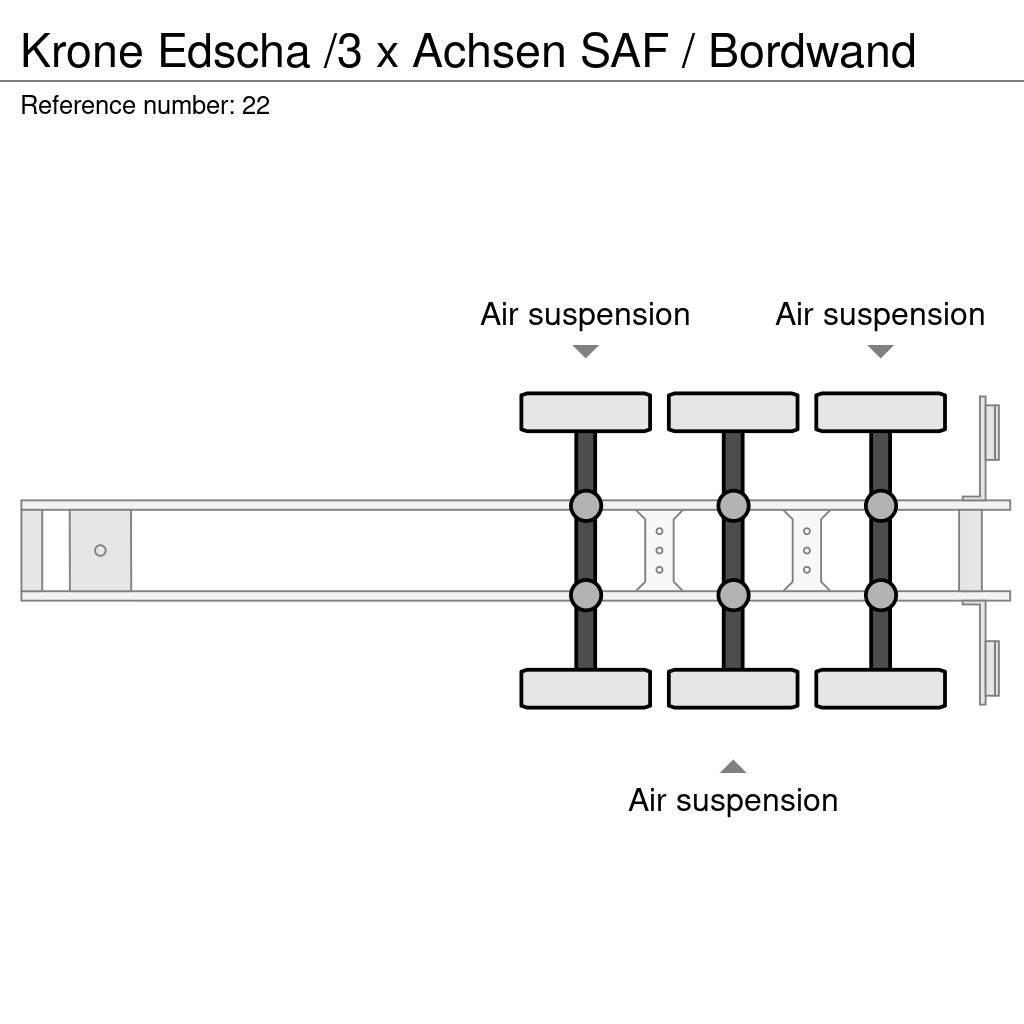 Krone Edscha /3 x Achsen SAF / Bordwand Semirremolques con caja de lona
