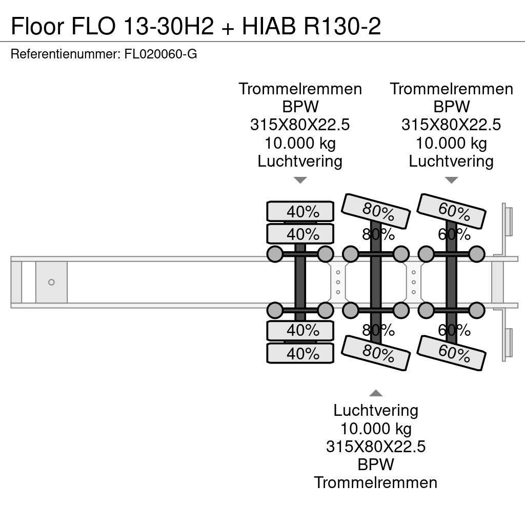 Floor FLO 13-30H2 + HIAB R130-2 Semirremolques de plataformas planas/laterales abatibles