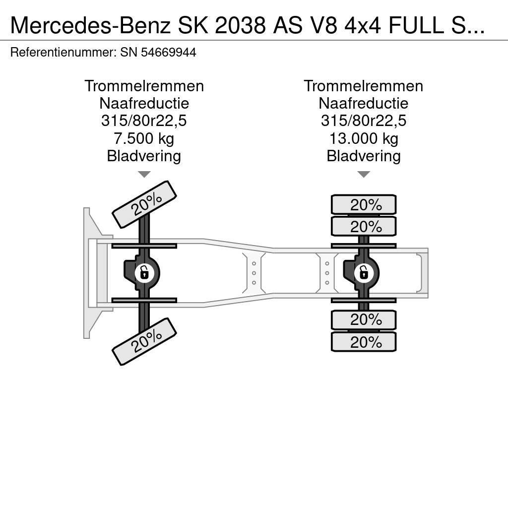 Mercedes-Benz SK 2038 AS V8 4x4 FULL STEEL SUSPENSION (ZF16 MANU Cabezas tractoras