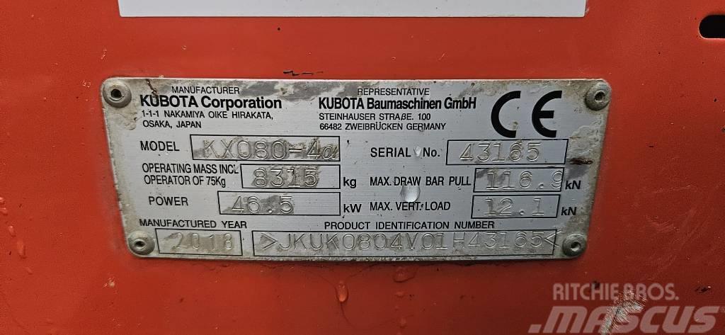 Kubota KX 080-4 Mini excavadoras < 7t
