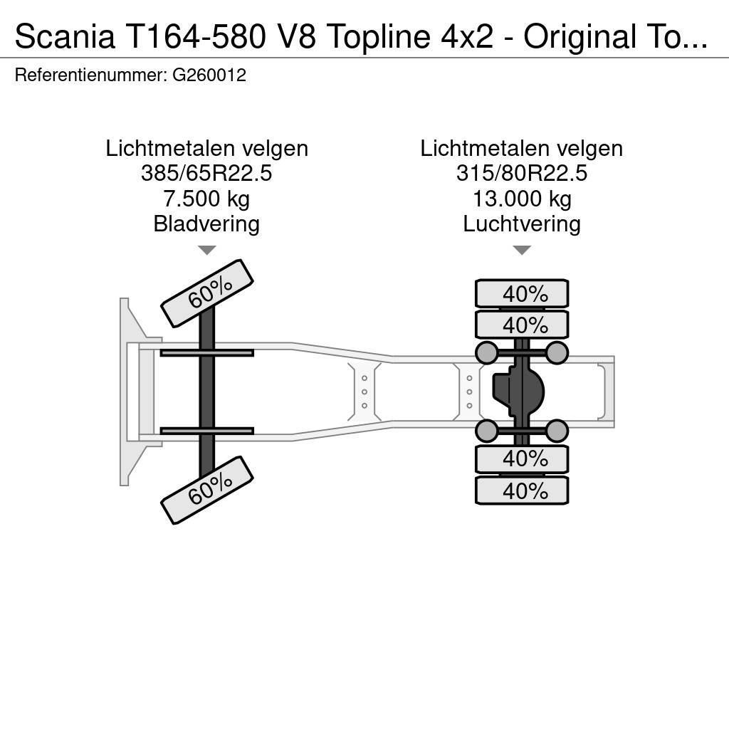 Scania T164-580 V8 Topline 4x2 - Original Torpedo/Hauber Cabezas tractoras