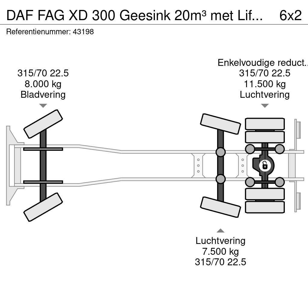 DAF FAG XD 300 Geesink 20m³ met Liftmate Instaplift Camiones de basura